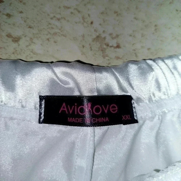 Avidlove White Satin Pajama Cami Set Sexy Lingerie Silky Sleepwear Size XXL - Picture 7 of 10